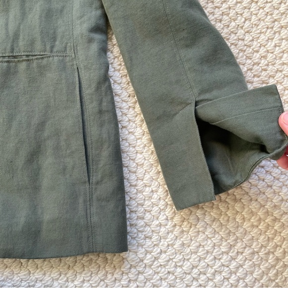 Apiece Apart oversized olive green linen blend blazer - Picture 4 of 16